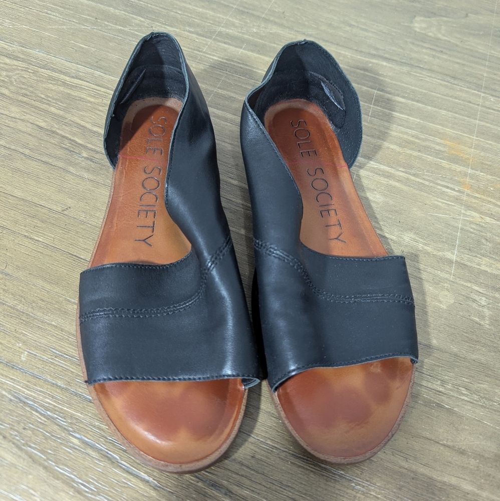 Sole Society Black Open-Toe Sandals